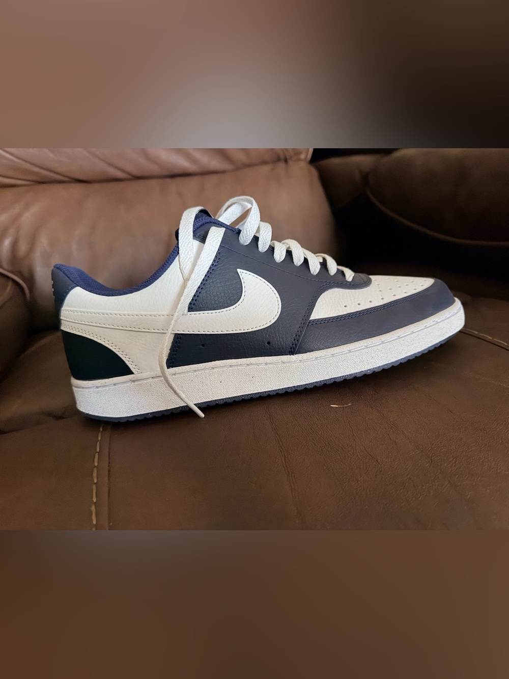Nike Court Vision Lo in Midnight Navy and White - Picture 2 of 8